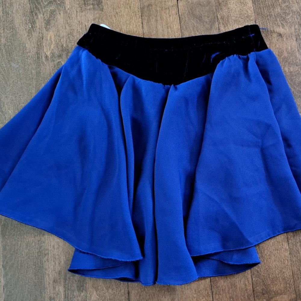 Jerry figure skating skirt chiffon velvet adult small royal blue